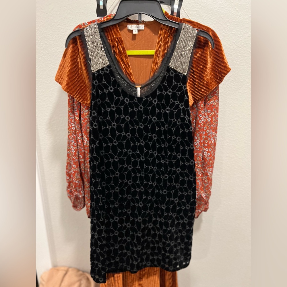 Free people velvet beaded dress